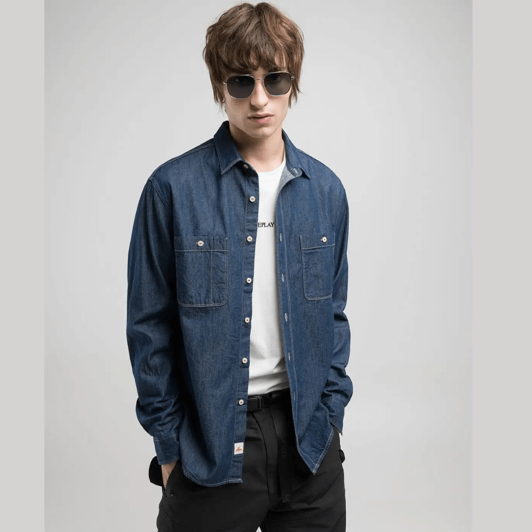 Denim Shirt Camisa Replay Hombre Camisa Vaquera Camisa Jeans